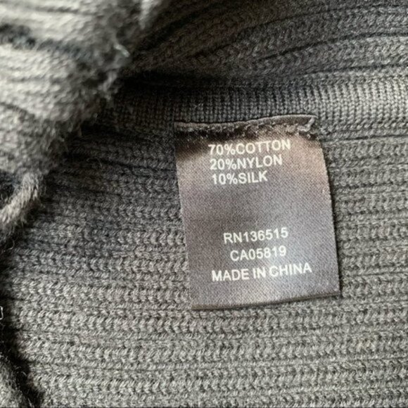 Revolve One Grey Day Robert Sweater Cropped Shredded Knit Crewneck Cotton Black - Picture 12 of 16